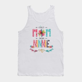 First Mom Now Ninnie Wildflowers Happy Mothers Day Tank Top